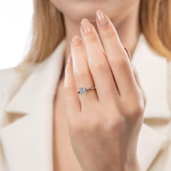 G Renk 0,80 Karat HRD Sertifikalı Tektaş Pırlanta Yüzük - 4