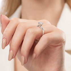 G Renk 0,80 Karat HRD Sertifikalı Tektaş Pırlanta Yüzük - 6