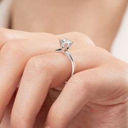 G Renk 0,80 Karat HRD Sertifikalı Tektaş Pırlanta Yüzük - 7