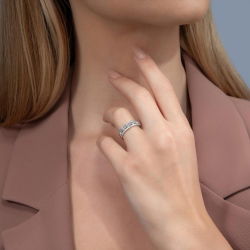 0,81 Karat Yarımtur Pırlanta Yüzük - 5