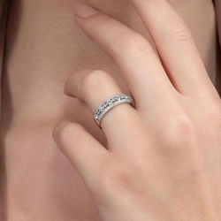 0,81 Karat Yarımtur Pırlanta Yüzük - PR00613 - 4