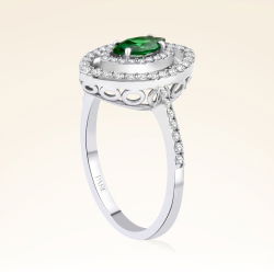 0,82 Karat Pırlanta Zümrüt Yüzük - 2