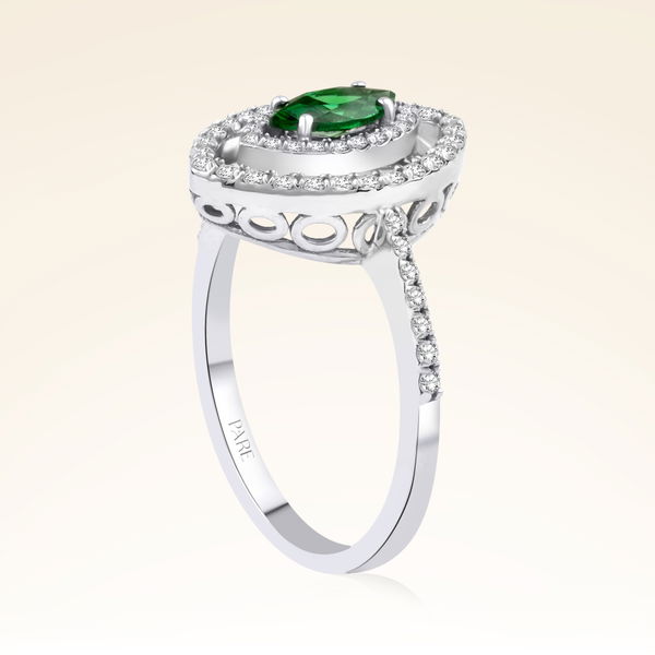 0,82 Karat Pırlanta Zümrüt Yüzük - Pare Pırlanta