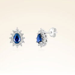 0,84 Karat Efektli Safir Pırlanta Küpe - PR00997 - 1