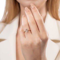 0,84 Karat Pırlantalı Morganit Yüzük - 3