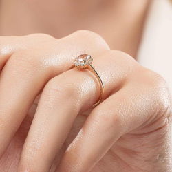 0,84 Karat Pırlantalı Morganit Yüzük - 6