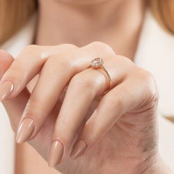 0,84 Karat Pırlantalı Morganit Yüzük - 5