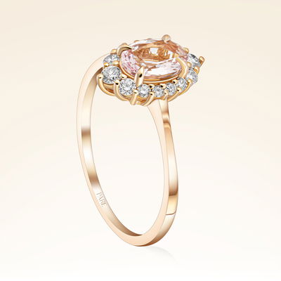 0,84 Karat Pırlantalı Morganit Yüzük - Pare Pırlanta