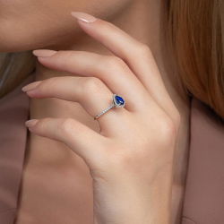 0,85 Karat Safir Pırlanta Yüzük - PR00671 - 4