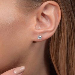 0,85 Karat Tektaş Pırlanta Küpe - PR00491 - 3