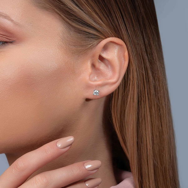 0,85 Karat Tektaş Pırlanta Küpe - Pare Pırlanta