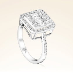 0,89 Karat Kolu Taşlı Baget Pırlanta Yüzük - 2