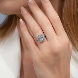 0,89 Karat Kolu Taşlı Baget Pırlanta Yüzük - 5