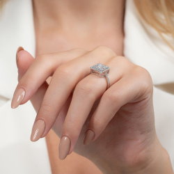 0,89 Karat Kolu Taşlı Baget Pırlanta Yüzük - 6