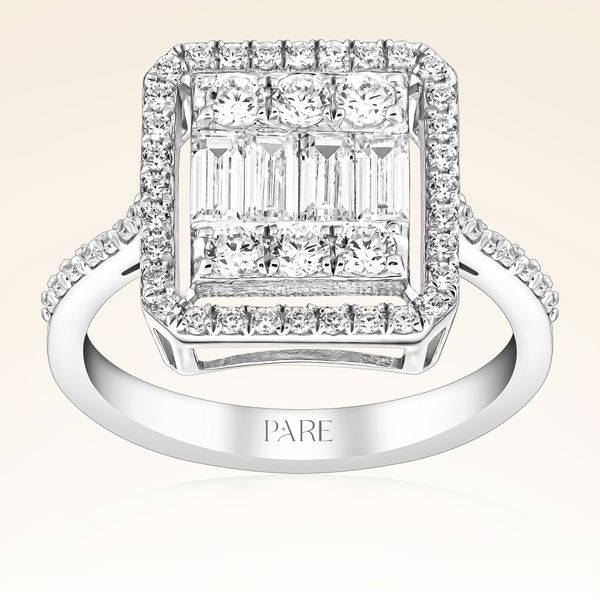 0,89 Karat Kolu Taşlı Baget Pırlanta Yüzük - Pare Pırlanta