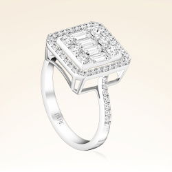 0,89 Karat Kolu Taşlı Baget Pırlanta Yüzük - PR00121 - 2