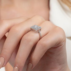 0,89 Karat Kolu Taşlı Baget Pırlanta Yüzük - PR00121 - 7