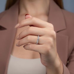0,89 Karat Yarımtur Pırlanta Yüzük - PR00772 - 3