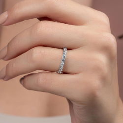 0,89 Karat Yarımtur Pırlanta Yüzük - PR00772 - 4