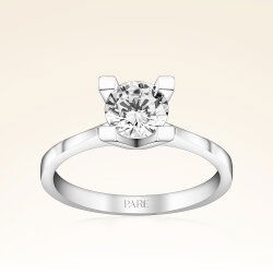 F Renk 0,90 Karat HRD Sertifikalı Tektaş Pırlanta Yüzük - 1