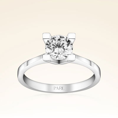 F Renk 0,90 Karat HRD Sertifikalı Tektaş Pırlanta Yüzük - Pare Pırlanta