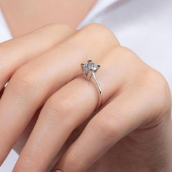 G Renk 0,90 Karat HRD Sertifikalı Tektaş Pırlanta Yüzük - 7