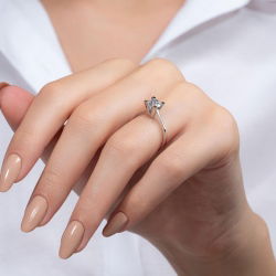 G Renk 0,90 Karat HRD Sertifikalı Tektaş Pırlanta Yüzük - 6
