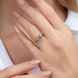 G Renk 0,90 Karat HRD Sertifikalı Tektaş Pırlanta Yüzük - 5