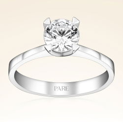 D Renk 0,90 Karat HRD Sertifikalı Tektaş Pırlanta Yüzük - 1