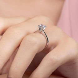 D Renk 0,90 Karat HRD Sertifikalı Tektaş Pırlanta Yüzük - 7