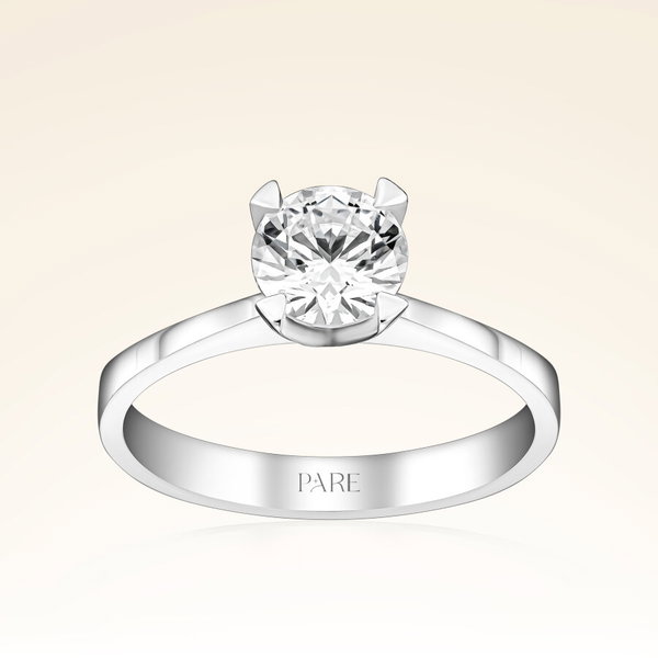 F Renk 0,90 Karat HRD Sertifikalı Tektaş Pırlanta Yüzük - Pare Pırlanta