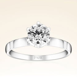 G Renk 0,90 Karat HRD Sertifikalı Tektaş Pırlanta Yüzük - 1