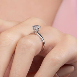 G Renk 0,90 Karat HRD Sertifikalı Tektaş Pırlanta Yüzük - 7