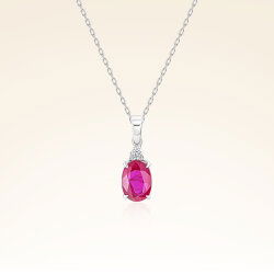 0,90 Karat Yakut Pırlanta Kolye - 1