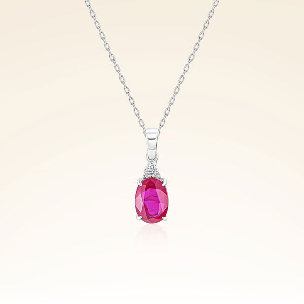 0,90 Karat Yakut Pırlanta Kolye - Pare Pırlanta