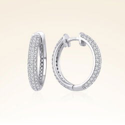 0,92 Karat Pırlanta Halka Küpe - 1