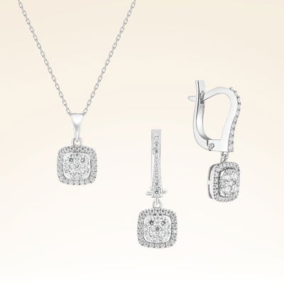 0,93 Karat Fantezi Pırlanta Set - Pare Pırlanta