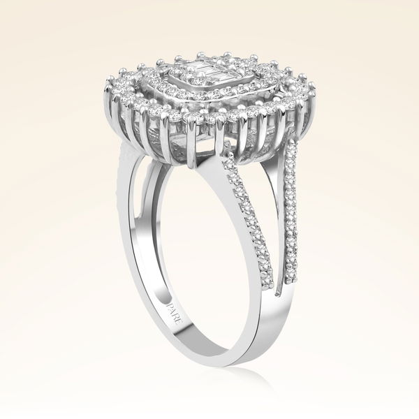 0,93 Karat Kolu Taşlı Baget Pırlanta Yüzük - Pare Pırlanta