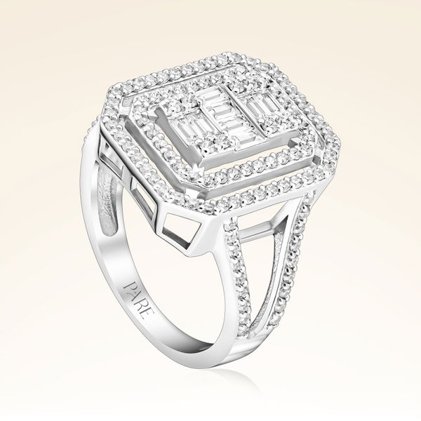 0,94 Karat Kolu Taşlı Baget Pırlanta Yüzük - Pare Pırlanta