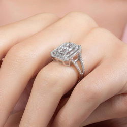 0,94 Karat Kolu Taşlı Baget Pırlanta Yüzük - PR00289 - 7