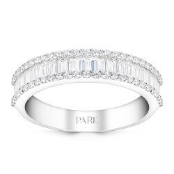 0,95 Karat Baget Pırlanta Yarımtur Yüzük - PR01289 - 1
