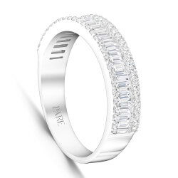 0,95 Karat Baget Pırlanta Yarımtur Yüzük - PR01289 - 2