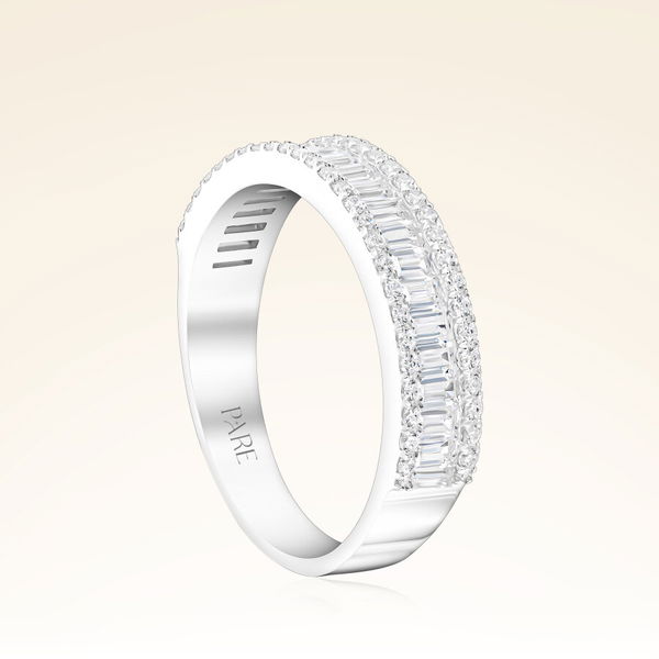 0,95 Karat Baget Pırlanta Yarımtur Yüzük - Pare Pırlanta