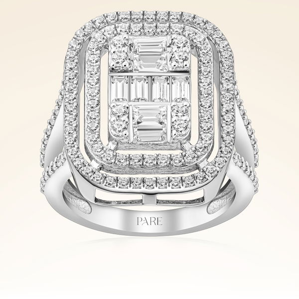 0,95 Karat Kolu Taşlı Baget Pırlanta Yüzük - Pare Pırlanta