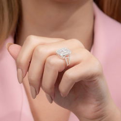 0,95 Karat Kolu Taşlı Baget Pırlanta Yüzük - PR00227 - 6