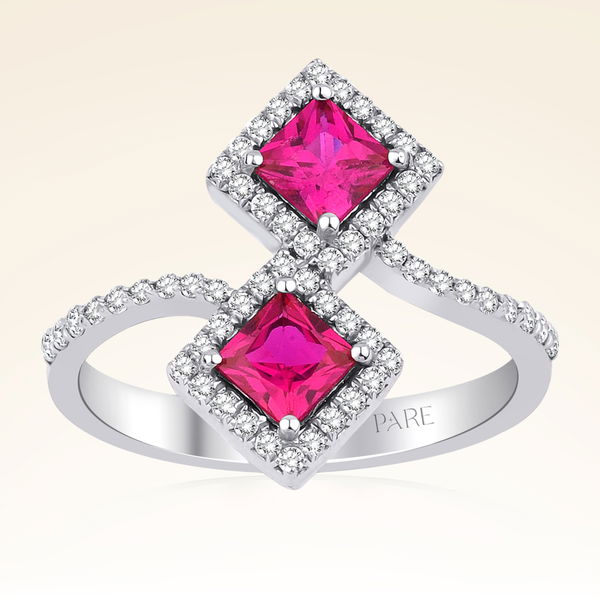 0,95 Karat Yakut Pırlanta Yüzük - Pare Pırlanta