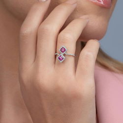 0,95 Karat Yakut Pırlanta Yüzük - PR00254 - 4