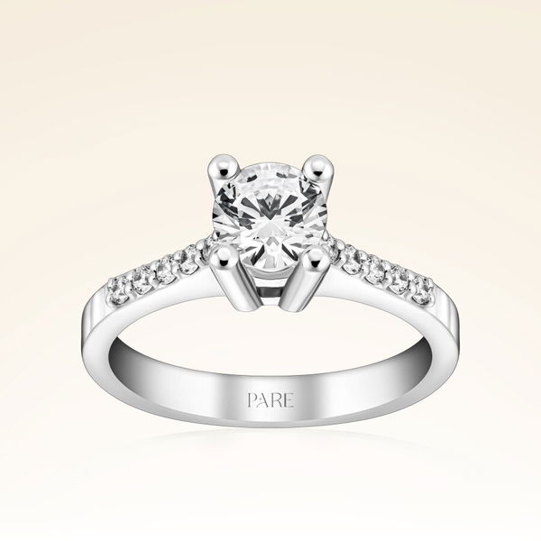 0,98 Karat Kolu Taşlı Tektaş Pırlanta Yüzük - Pare Pırlanta