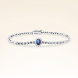 0,98 Karat Pırlantalı Safir Bileklik - 1