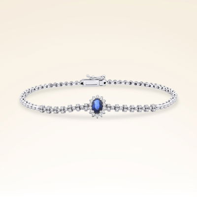 0,98 Karat Pırlantalı Safir Bileklik - Pare Pırlanta